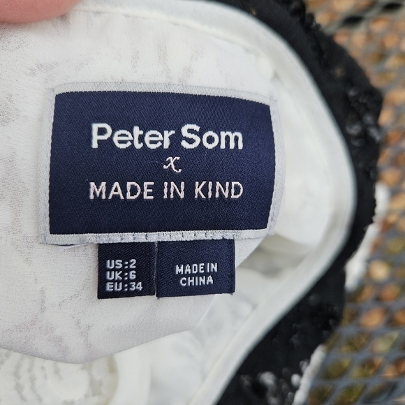 Anthropologie Peter Som x Made In Kind lace shirt with beaded peter pan collar 2 - Picture 5 of 9